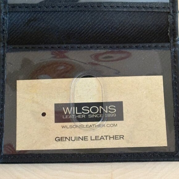 Wilsons Leather Black Slim Card Holder Minamalist - Picture 9 of 13